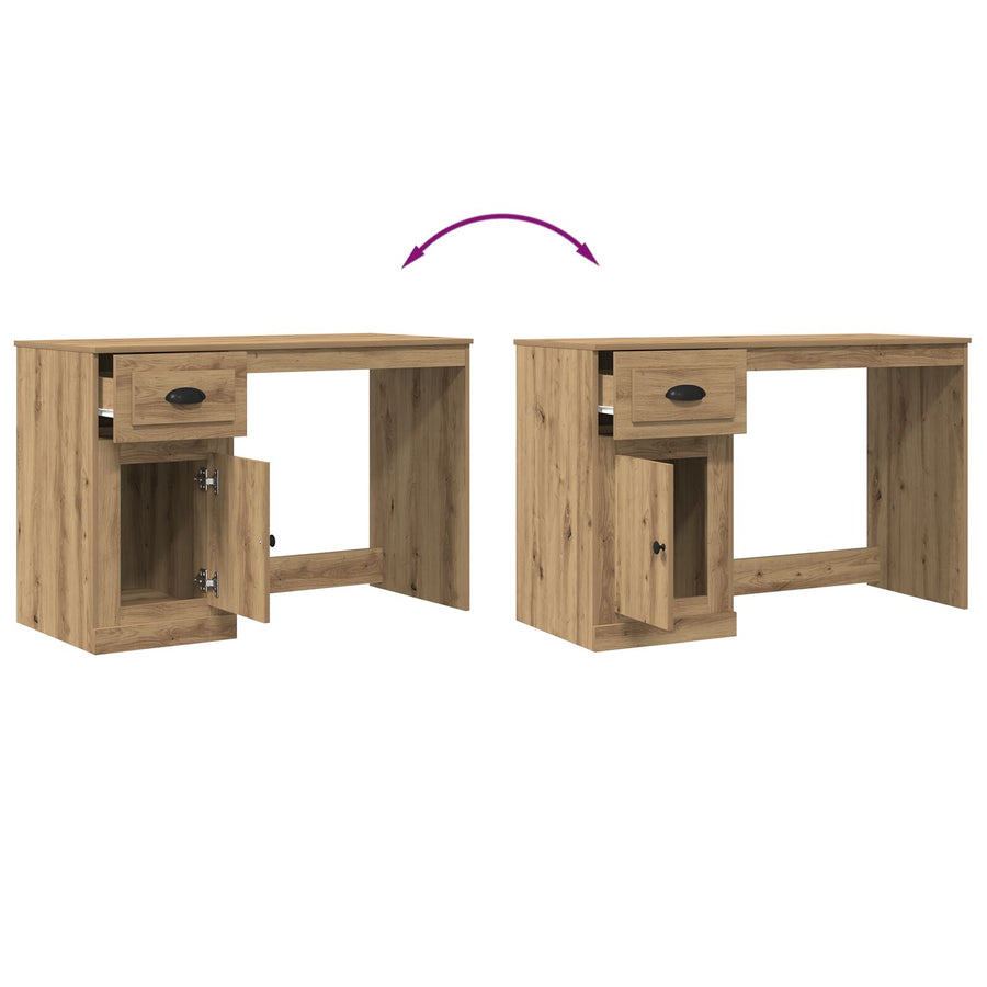Bureau Met Opbergruimte 50X115X75 Cm Engineered Hout Artisan eiken