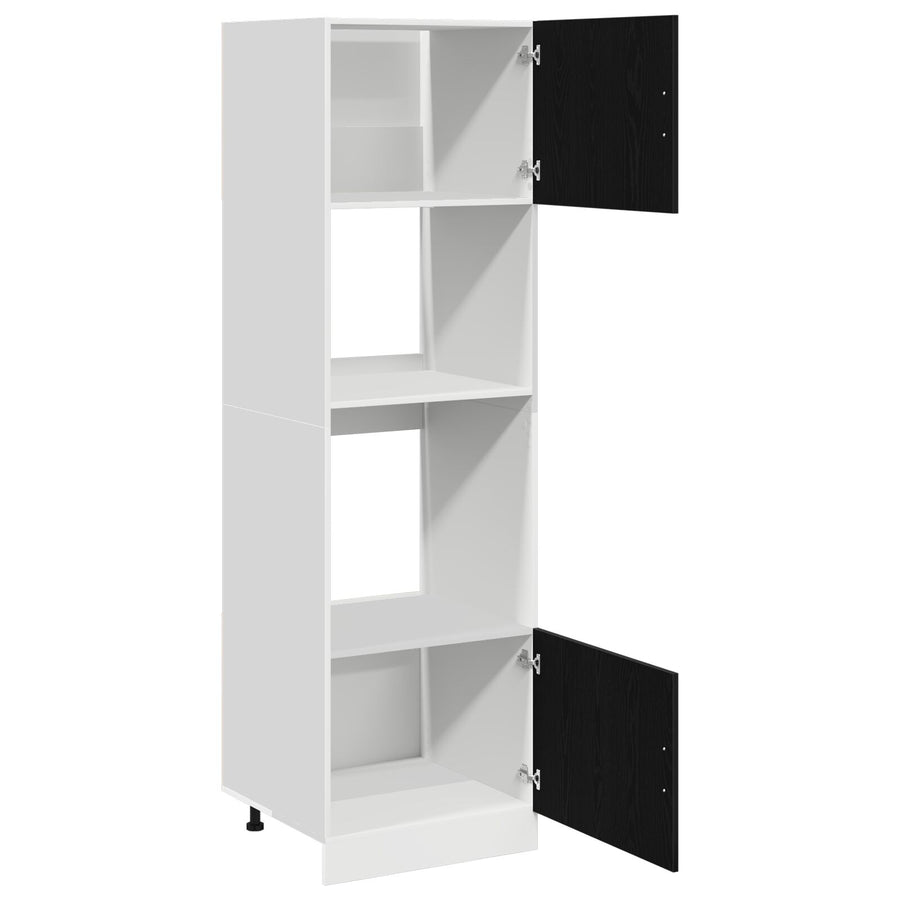 Keuken Kast Zwart Eiken Engineeringhout 60 X 57 X 207 Cm