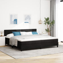 Boxspringbed Met Matras Zwart 200X200 Cm Fluweel Blauw