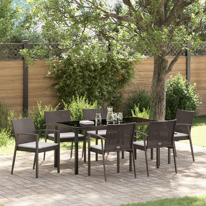Set Van 4 Bruin Poly Rattan, Staal, Polyester, Schuim Standaard
