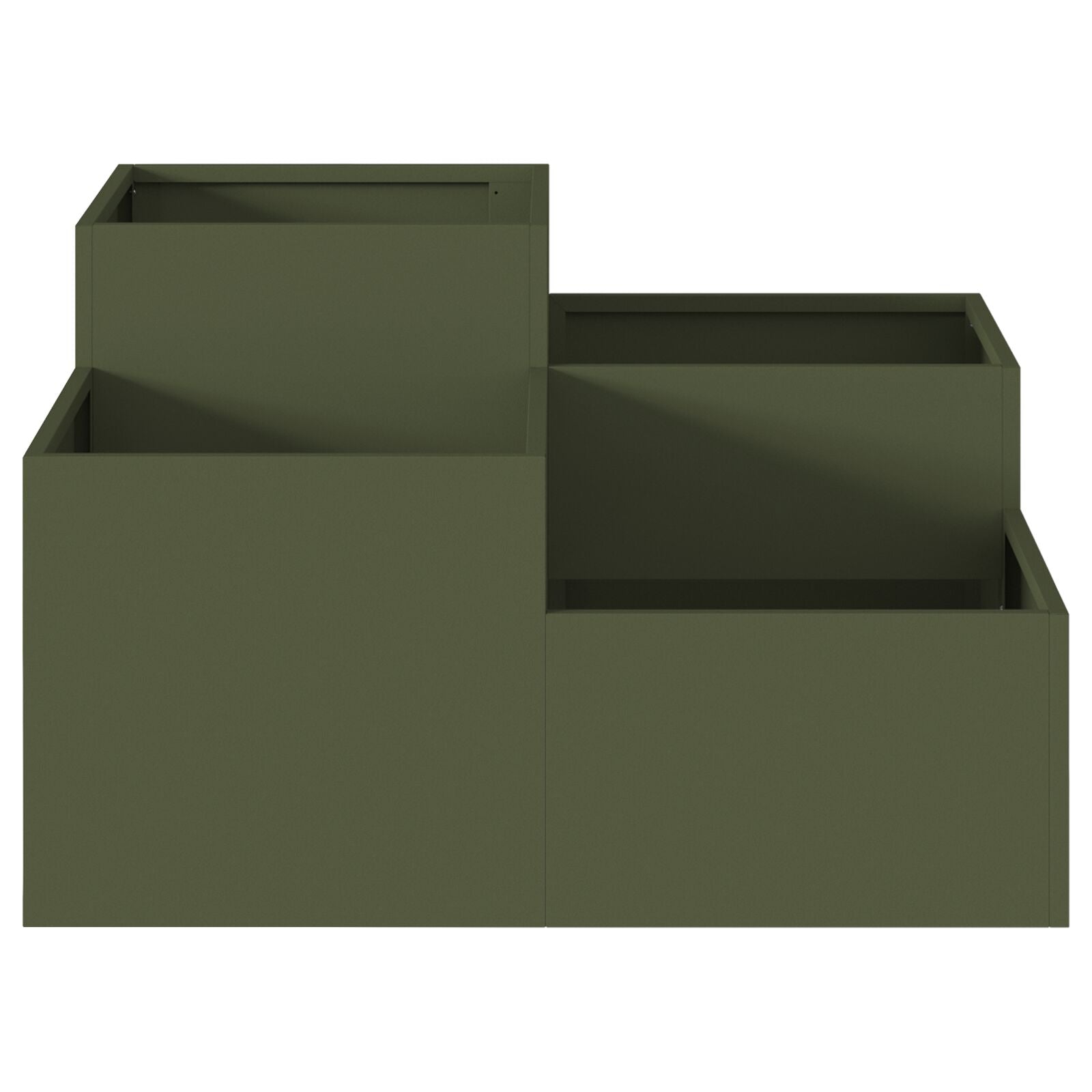 Tuin Planter Staal Olijfgroen 100 x 100 x 48 cm