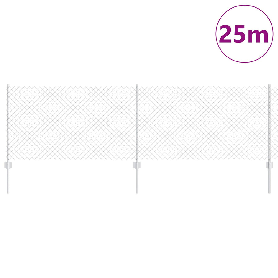 Kettinglink Hek Met 22 U-Palen Zilver 0,8X25 M Staal