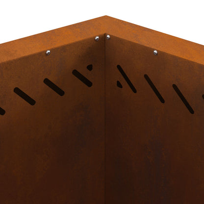 Rookloze Vuurkorf Hexagonaal Weerbestendig Staal 58 x 58 x 51 cm Verweerd staal/Bruin