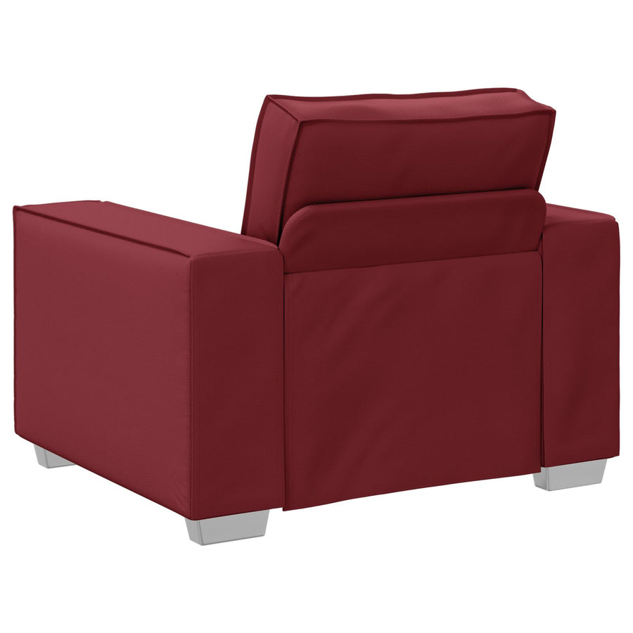 Fauteuil Faux Leer Wijnrood 59 cm