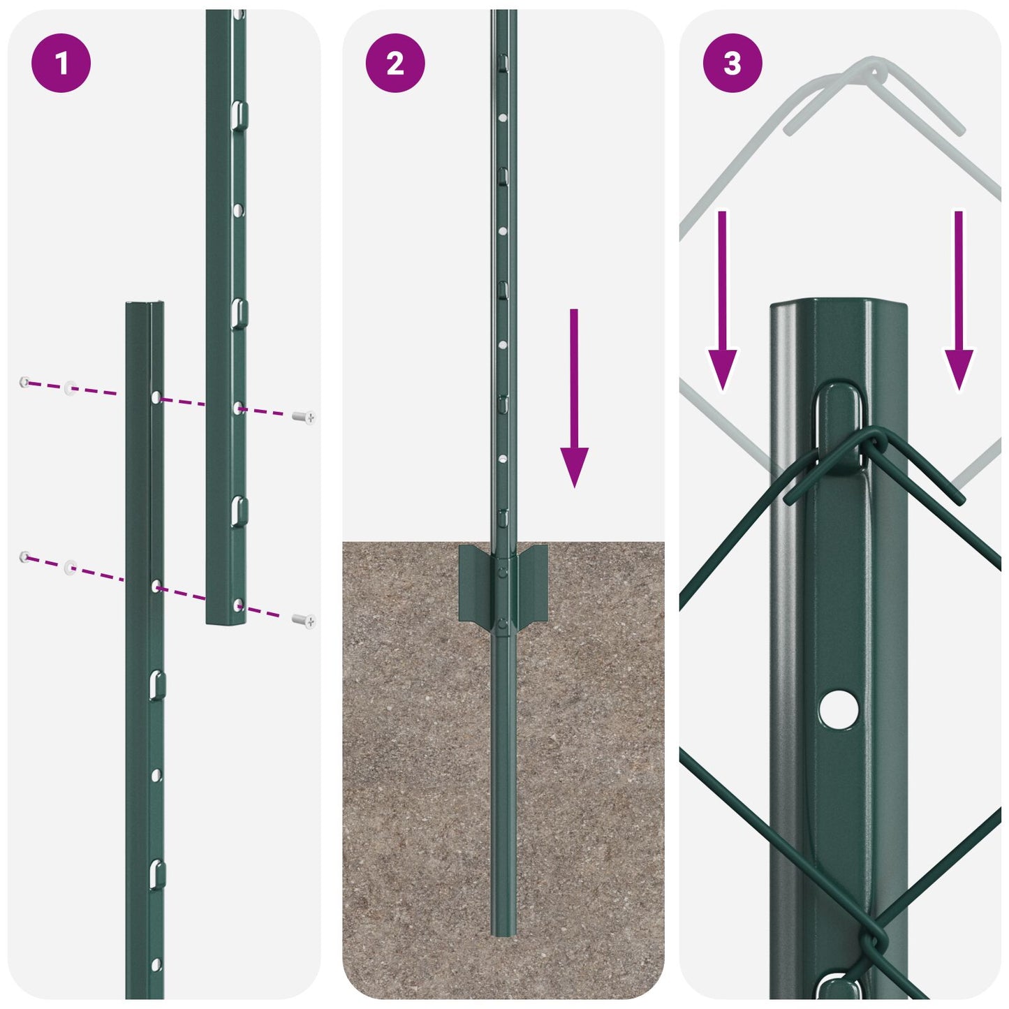Kettinglink Hek Met 10 U Palen Groen 1X10 M Staal