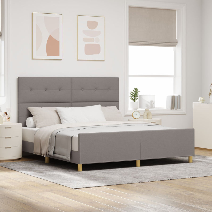Bedframe Taupe 180X200 Cm Stof Crème