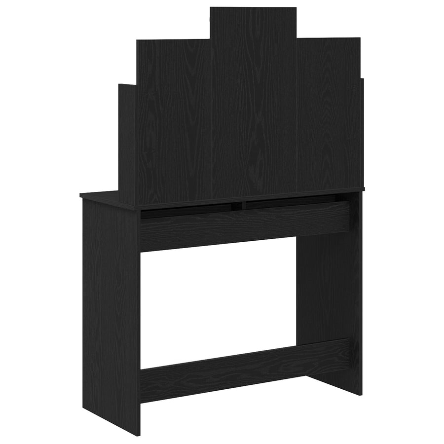 Kaptafel Met Led-Verlichting Zwart Eiken 96X40X142 Cm