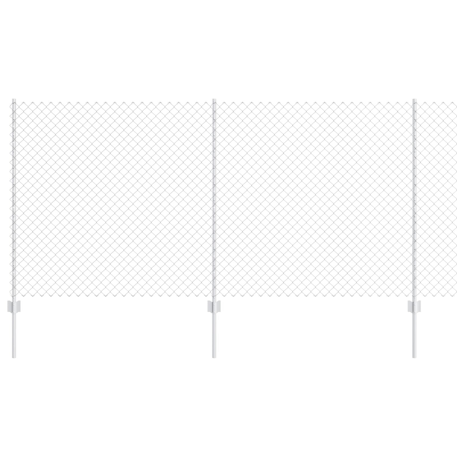 Kettinglinkhek Met 20 U-Posten Zilver 1,2X10 M Staal