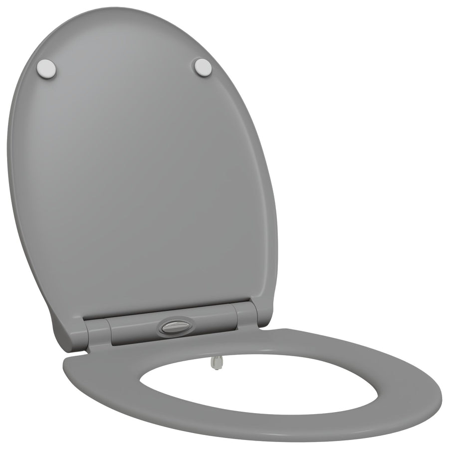 Snelle Release Toiletbril Met Zachte Sluiting Duroplast Grijs