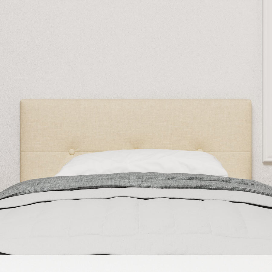 Hoofdbord Met Knopen Tufted Stof Crème 100 cm Laag hoofdbord