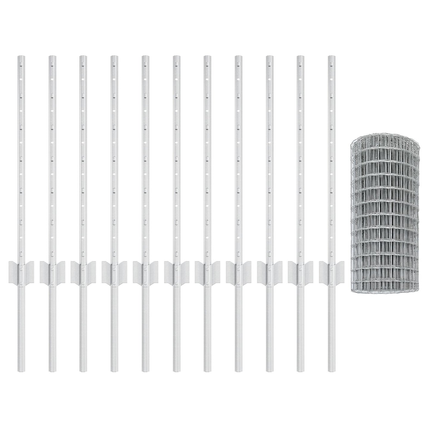 Euro Fence Set Set Van 2 Gegalvaniseerd Staal 25 X 0.6 M Duurzaam