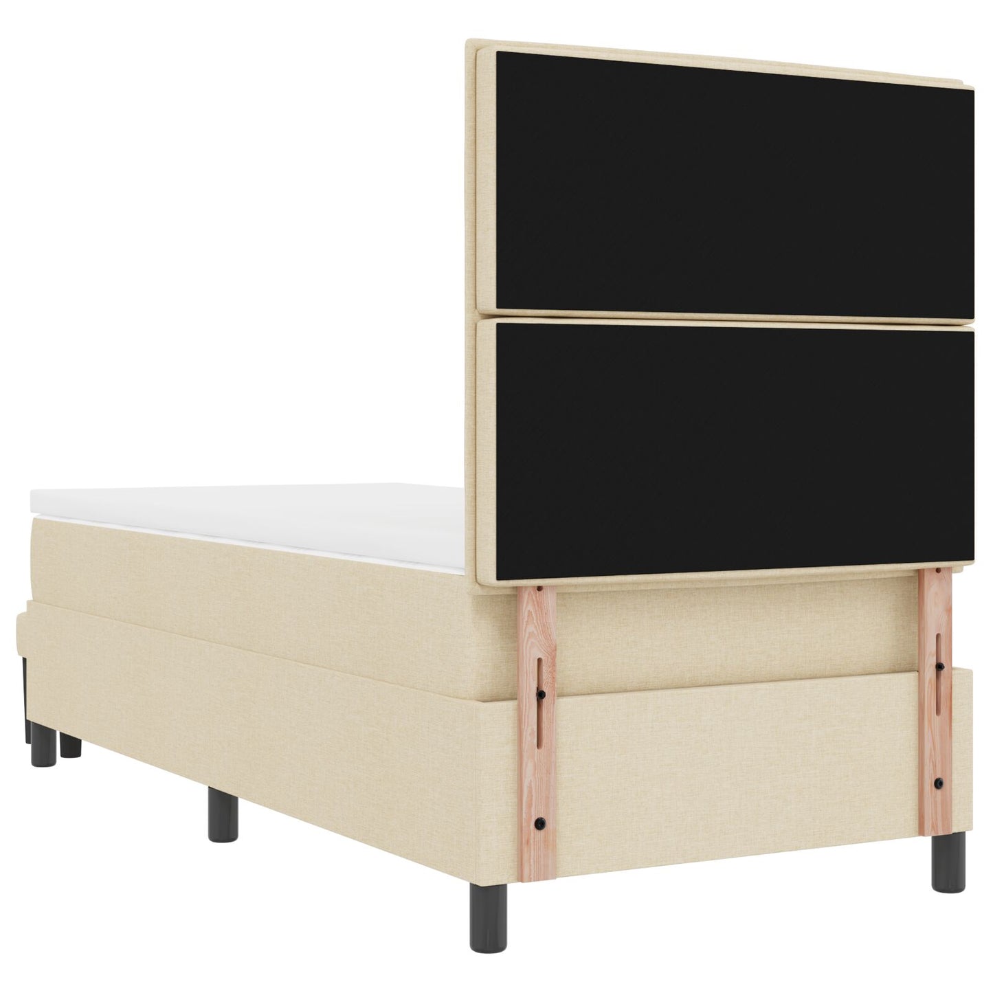 Boxspringbed Met Matras & Bank Stof Crème 90 x 200 cm Lijnenontwerp