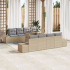 Loungeset 7-delig poly rattan beige lichtgrijs