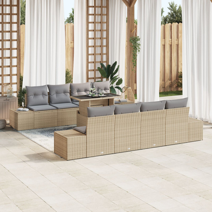 Tuin Sofa Set Set Van 7 Beige, Grijs Polypropyleen, Polyester