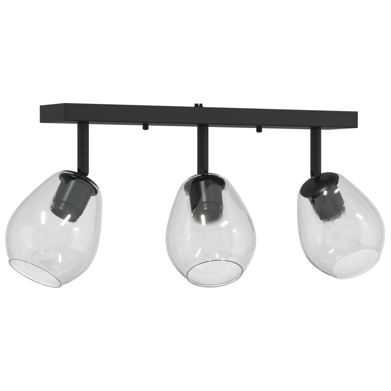 Plafondlamp Met Verstelbare Glazen Lampenkap In Antraciet, E27 3