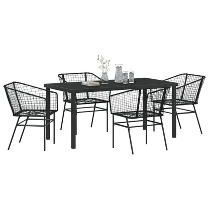 Set Van 3 Zwart Pe Rattan, Gepoedercoat Staal 2 Zitter Duurzaam