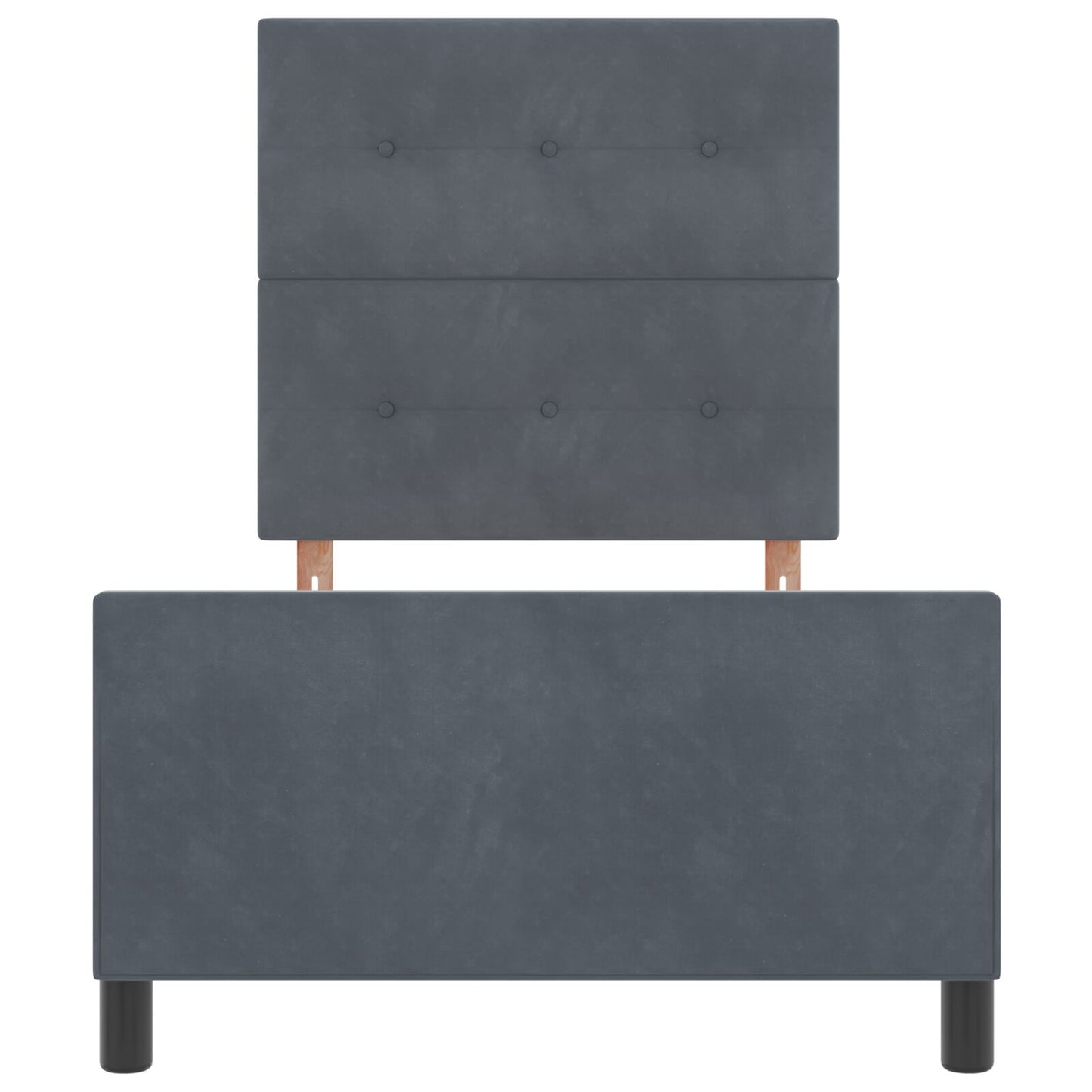 Bedbodem Donkergrijs 90X200 Cm Velours Crème