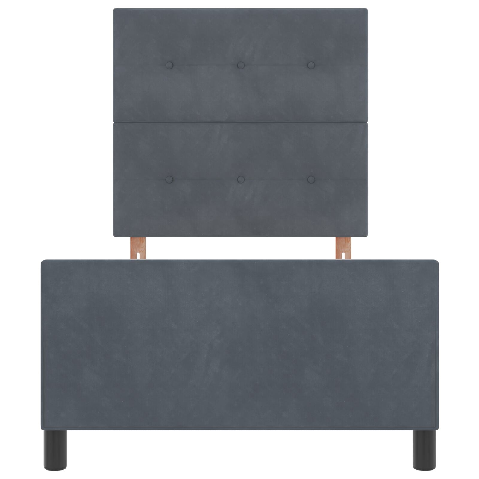 Bedbodem Donkergrijs 90X200 Cm Velours Crème