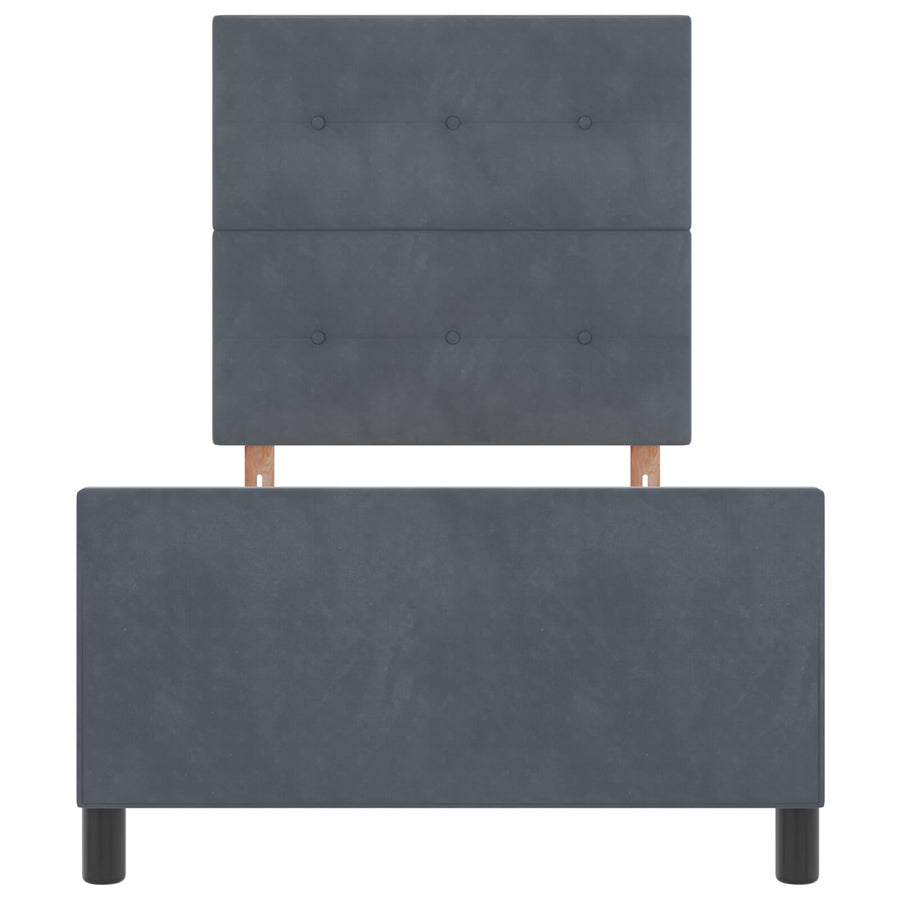 Bedbodem Donkergrijs 90X200 Cm Velours Crème