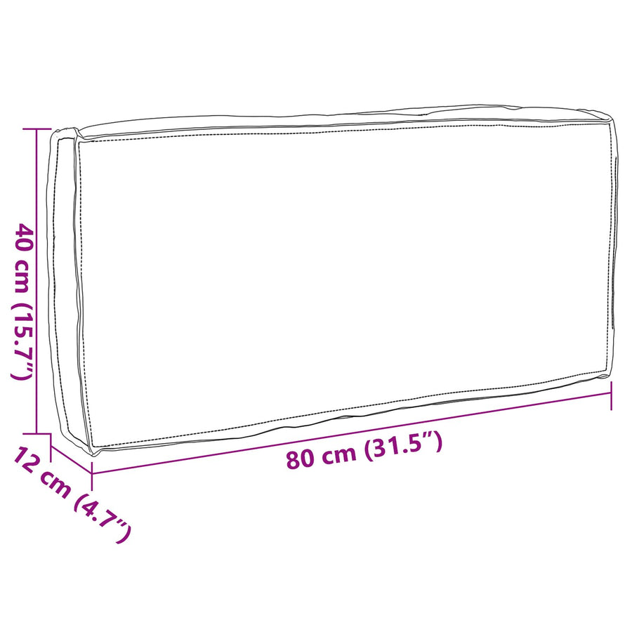 Palletkussen Voor Rugsteun 80X40X12 Cm Oxford Stof Grijs