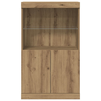 Dressoir Met Led-Verlichting 60X37X100 Cm Artisan eiken