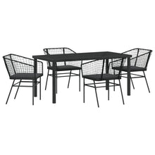 Set Van 3 Zwart Pe Rattan, Gepoedercoat Staal Middel Duurzaam
