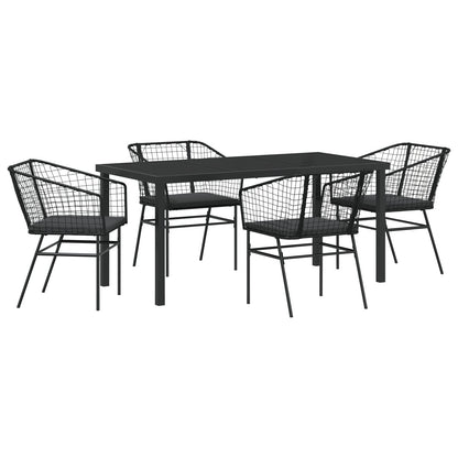 Set Van 3 Zwart Pe Rattan, Gepoedercoat Staal Middel Duurzaam