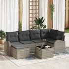 Tuinbankenset poly rattan lichtgrijs 7-delig