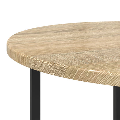 Bijzettafel 2 Stuks Geengineerd Hout En Metaal Sonoma eiken