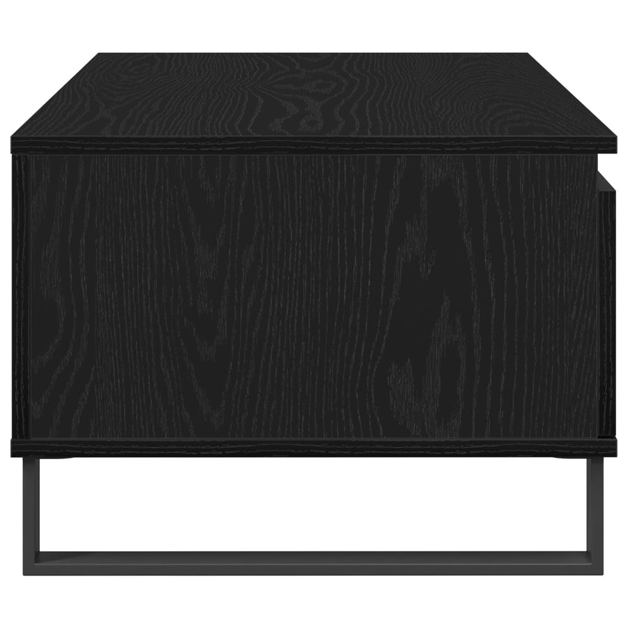 Salontafel 90X50X36,5 Cm Bewerkt Hout Zwart eiken
