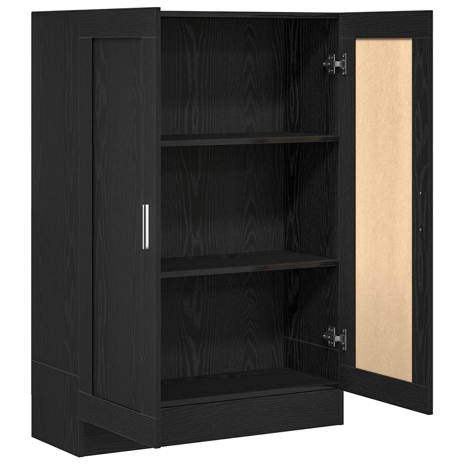 Boekenkast Zwart Eiken 82,5X30,5X115 Cm Gelaagd Hout
