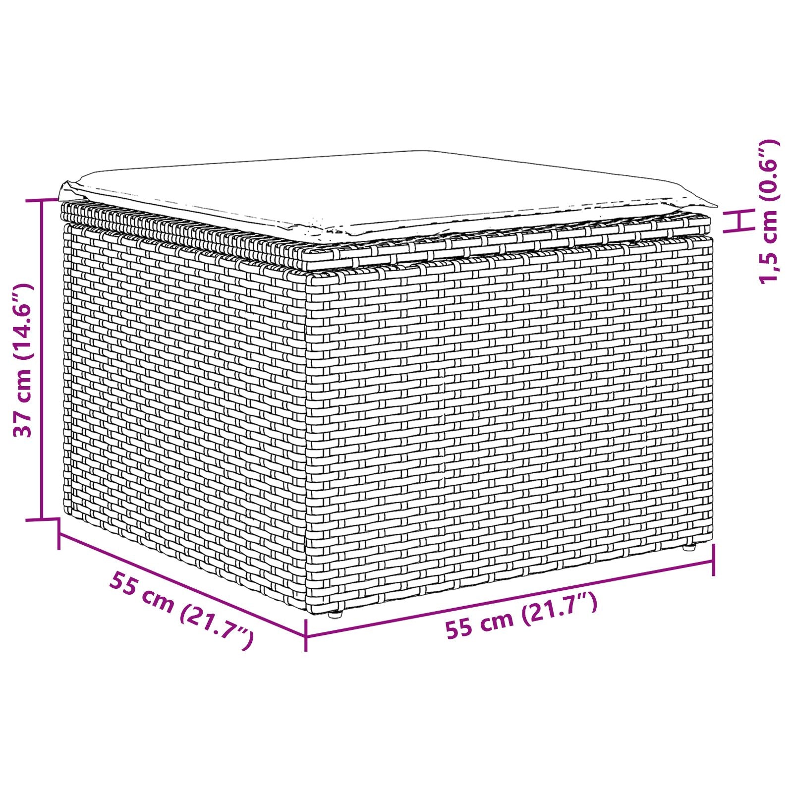 4-Delige Tuinsalon Set Met Kussens Grijs Poly Rattan