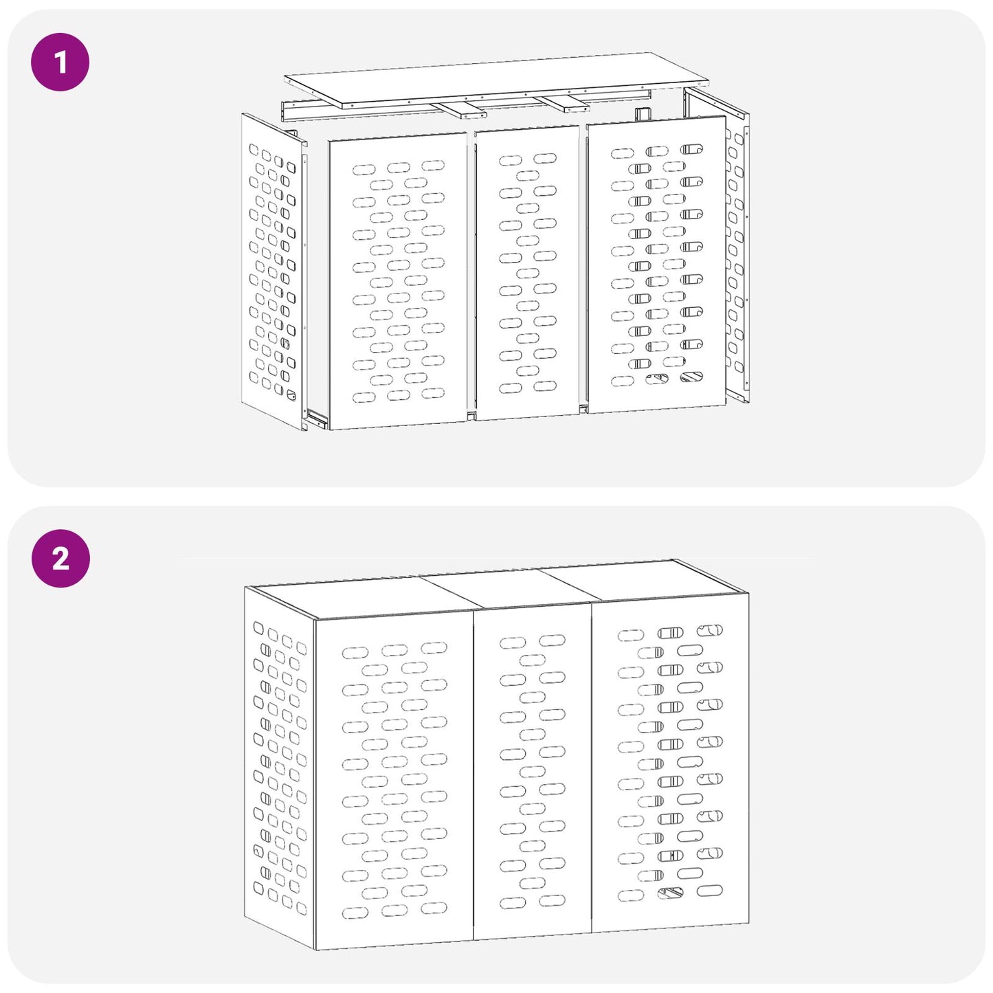 Airconditioner Cover Staal Anthraciet 110 x 50 x 80 cm