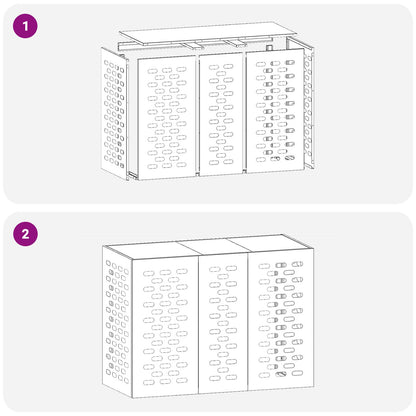 Airconditioner Cover Staal Anthraciet 110 x 50 x 80 cm