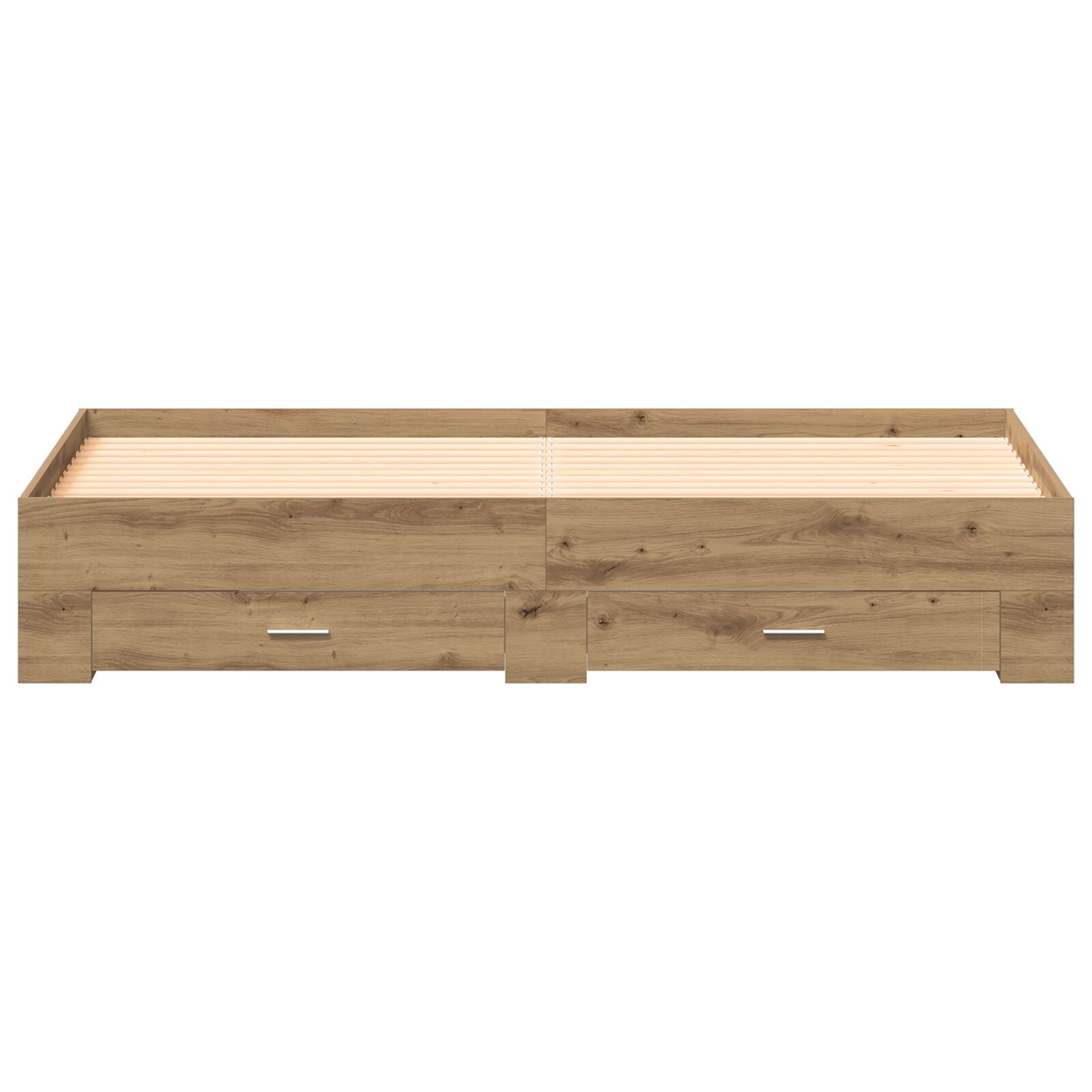 Bedframe Met Lades Artisan Eiken 180X200 Cm Geschikt Hout Ambachtelijk Eiken