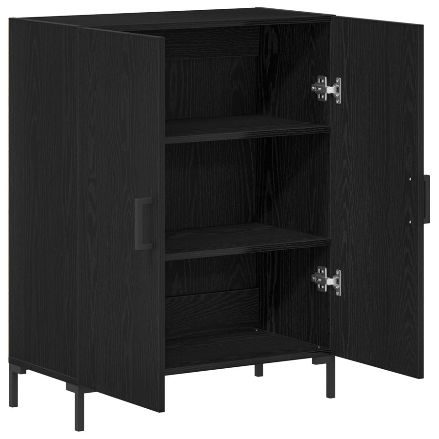 Dressoir Zwart Eiken 69,5X34X90 Cm Geprefabriceerd Hout