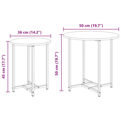 Bijzettafel 2 Stuks , Engineered Hout En Metaal Oud hout