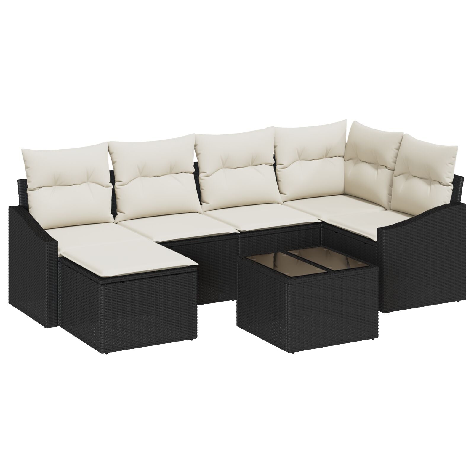 6-Delige Tuin Sofa Set Met Kussens Bruin Poly Rattan