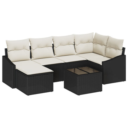 6-Delige Tuin Sofa Set Met Kussens Bruin Poly Rattan