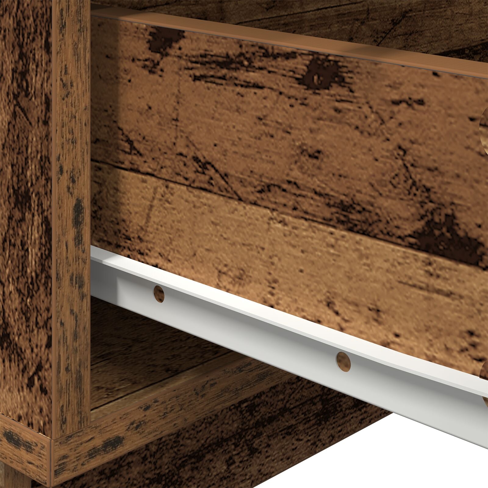 Nachtkastje Met Led-Verlichting 100X36X49 Cm Oude Hout