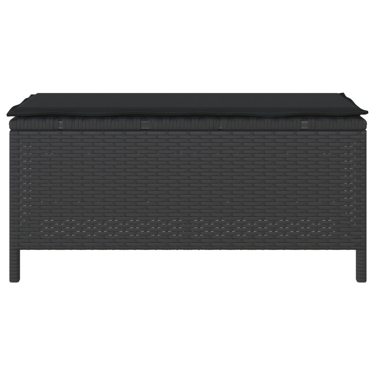 3-Delige Tuin Dinerset Met Kussens Poly Rattan Acacia 100 cm Zwart 2 krukken