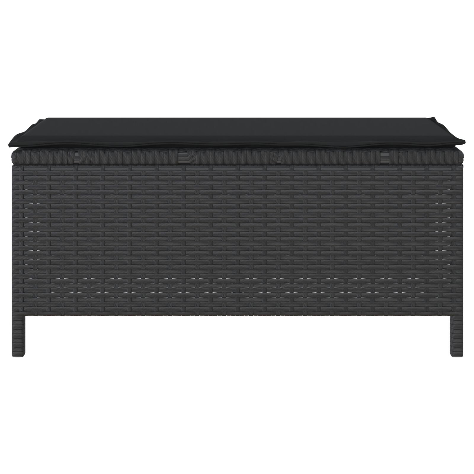 3-Delige Tuin Dinerset Met Kussens Poly Rattan Acacia 100 cm Zwart 2 krukken