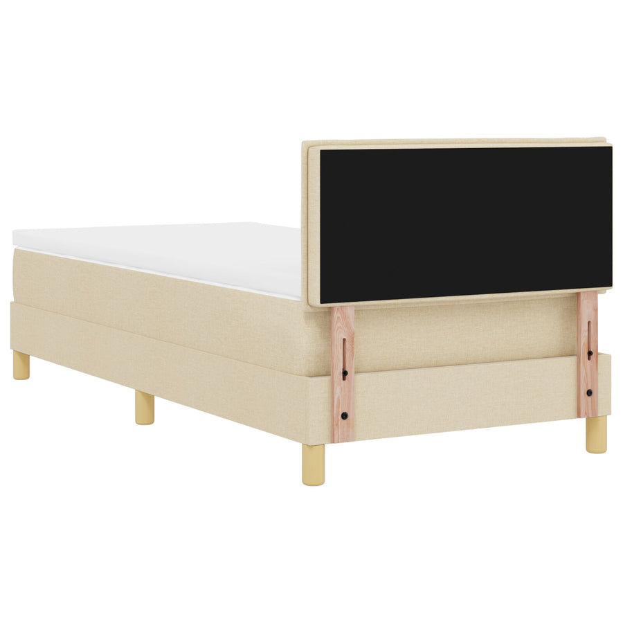 Boxspringbed Met Matras Stof Crème 100 x 200 cm Lijnen ontwerp