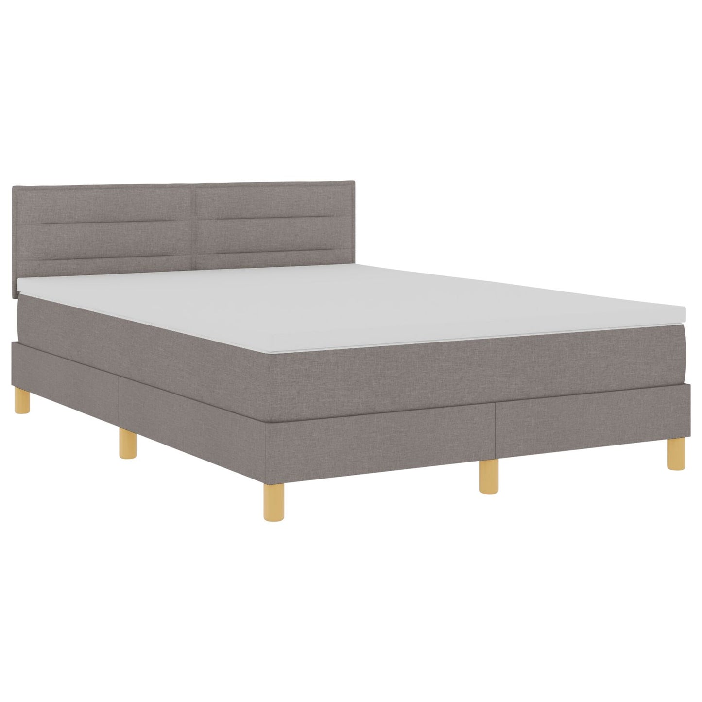 Boxspringbed Met Matras Stof Taupe 140 x 190 cm Lijnen ontwerp