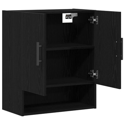 Wandkast Zwart Eiken 60X31X70 Cm Engineered Hout