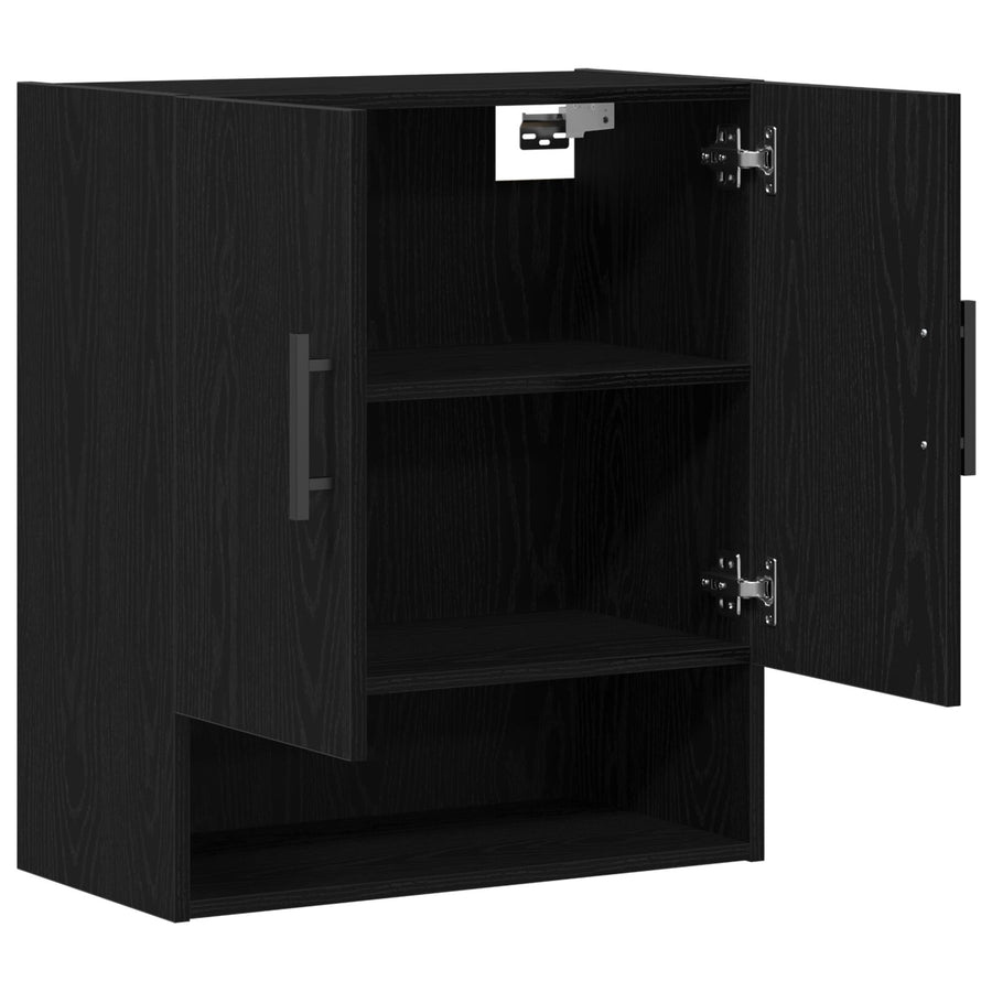 Wandkast Zwart Eiken 60X31X70 Cm Engineered Hout