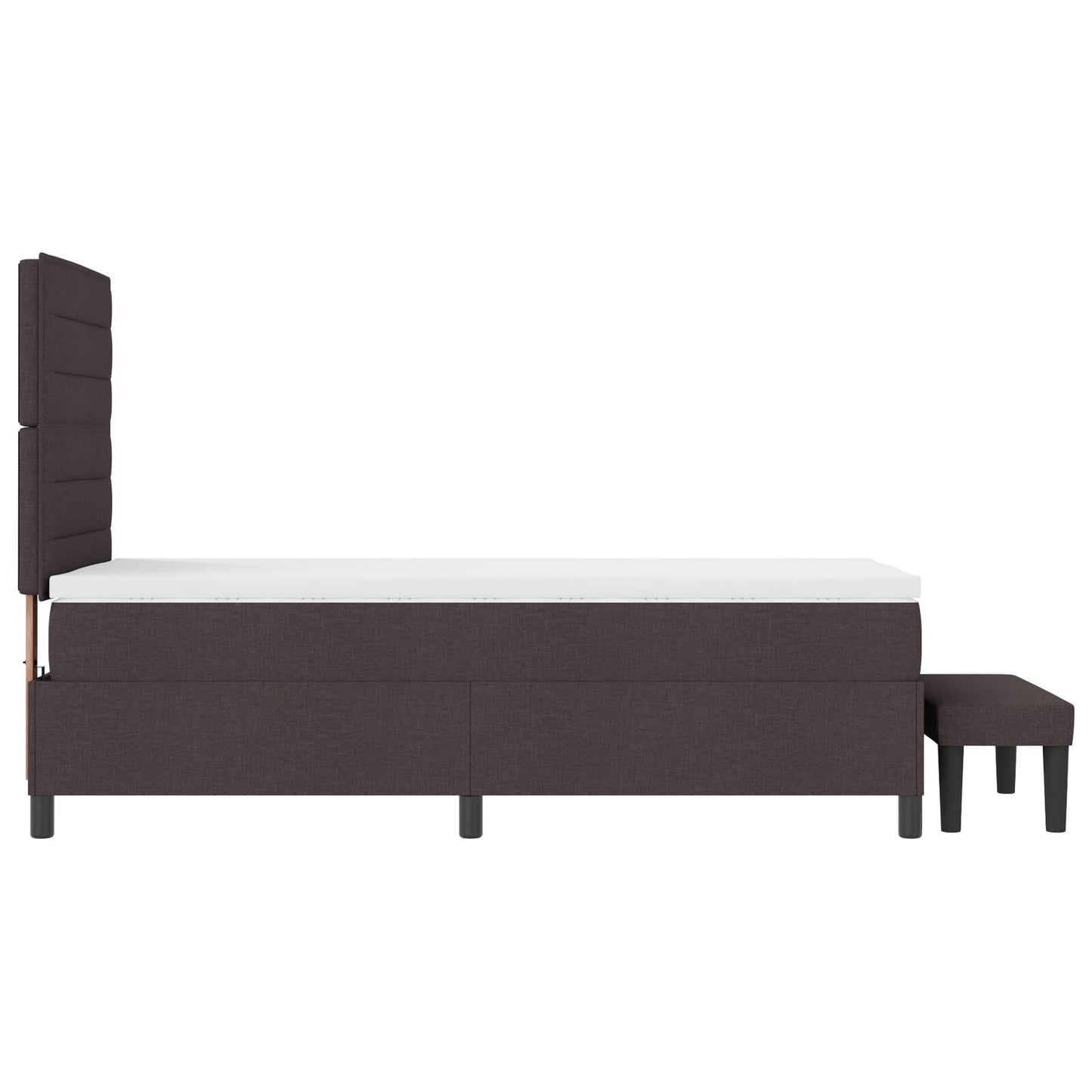 Boxspringbed Met Matras & Bank Stof Donkerbruin 100 x 200 cm Lijnen design