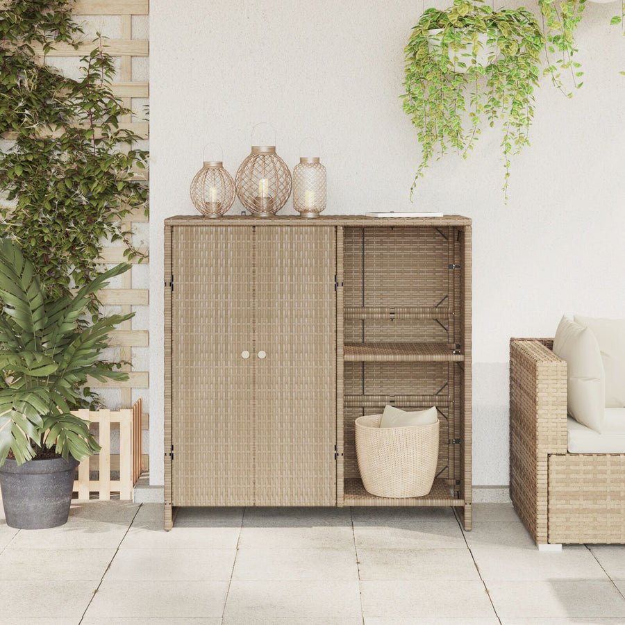 Opbergkast 100X36X102 Cm Rattan Beige