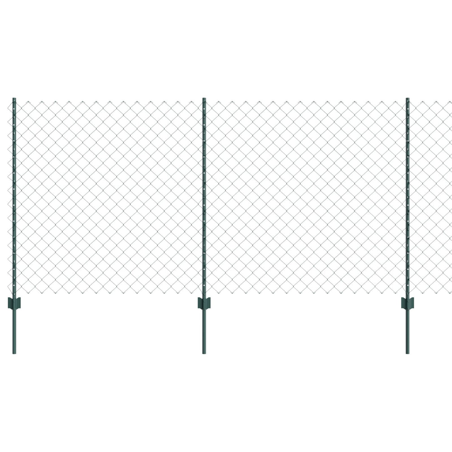 Kettinglinkhek Met 10 U-Posts Groen 1.2X10 M Staal