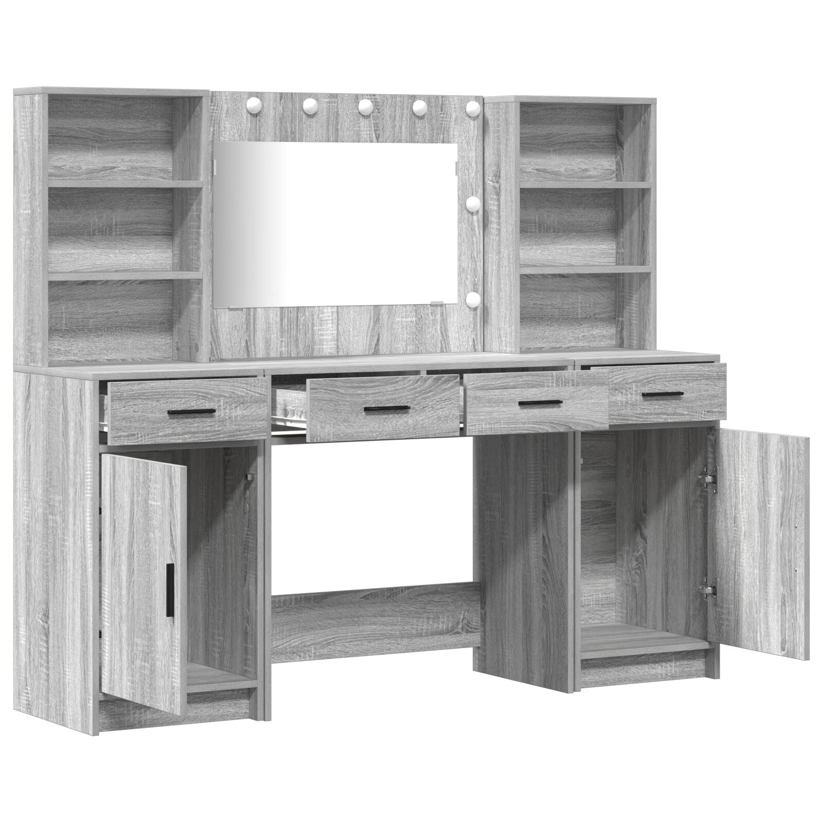 3-Delige Kaptafel Set Grijs Sonoma Geengineerd Hout